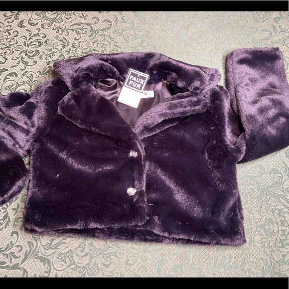 NWT 4 fur coat dress jacket Christmas hanukkah blk - Picture 2 of 7